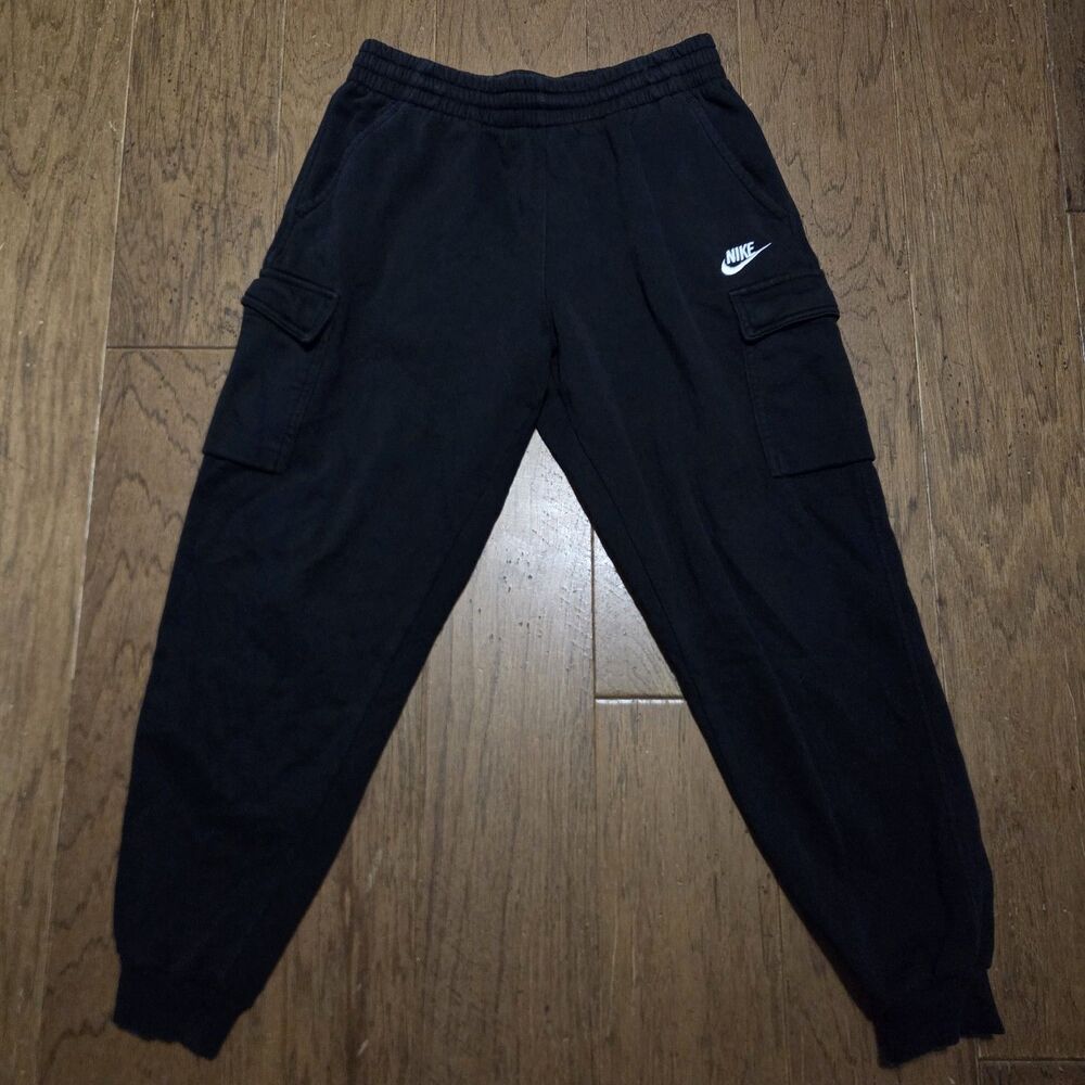 Nike Cargo Sweatpants Joggers Youth XL Black 30x28 Fleece